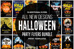 Halloween Party Flyers Bundle, a Flyer Template by AfzaalGraphics