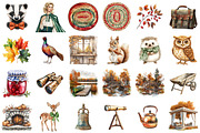 Woodland Harvest Fall Clipart, a Seasonal Illustration by designcity5 (Thumbnail 2 of 5)