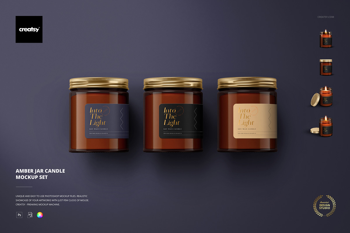 Amber Jar Candle Mockup Set, a Packaging Mockup by creatsy5 (Photo 1 of 11)