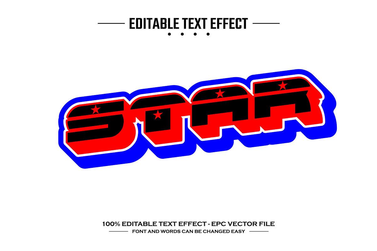 Star 3D editable vector text effect, a Layer Style Add-On by nicemorning (Photo 1 of 3)