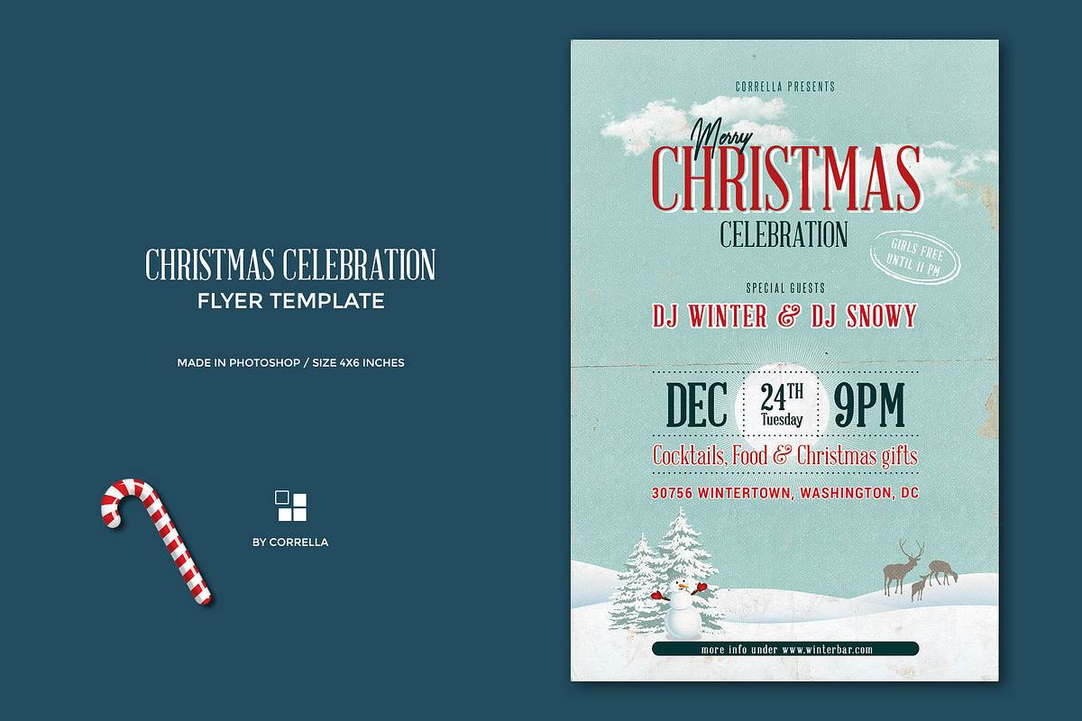 Vintage Christmas Flyer, a Flyer Template by Corrella Design (Photo 1 of 3)