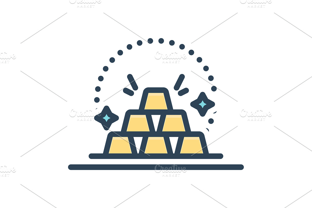 Gold gold stack color icon, a Duotone Icon by Creative priyanka