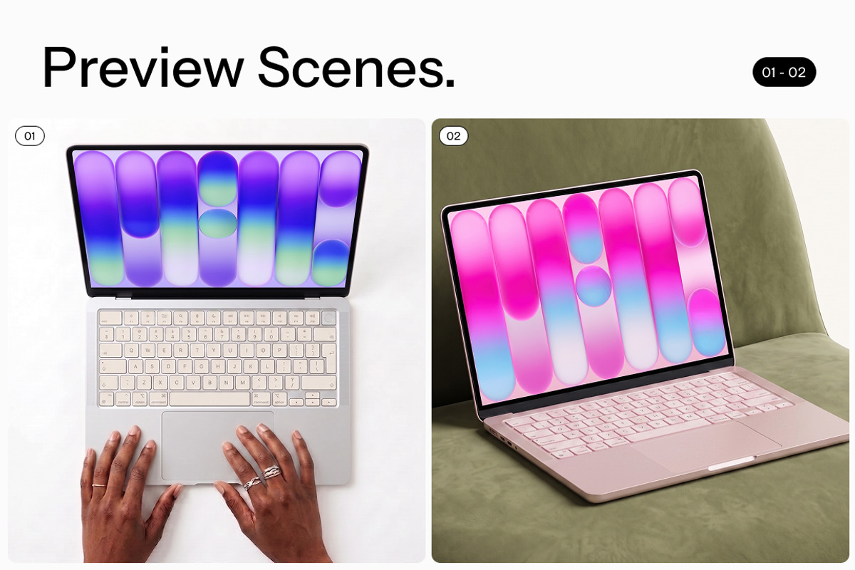 MacBook Neo Mockup Bundle, a Mac Mockup by mockeyai (Photo 3 of 5)