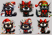 Grumpy black cat clipart, an Animal Illustration by AnetArtStore (Thumbnail 3 of 7)