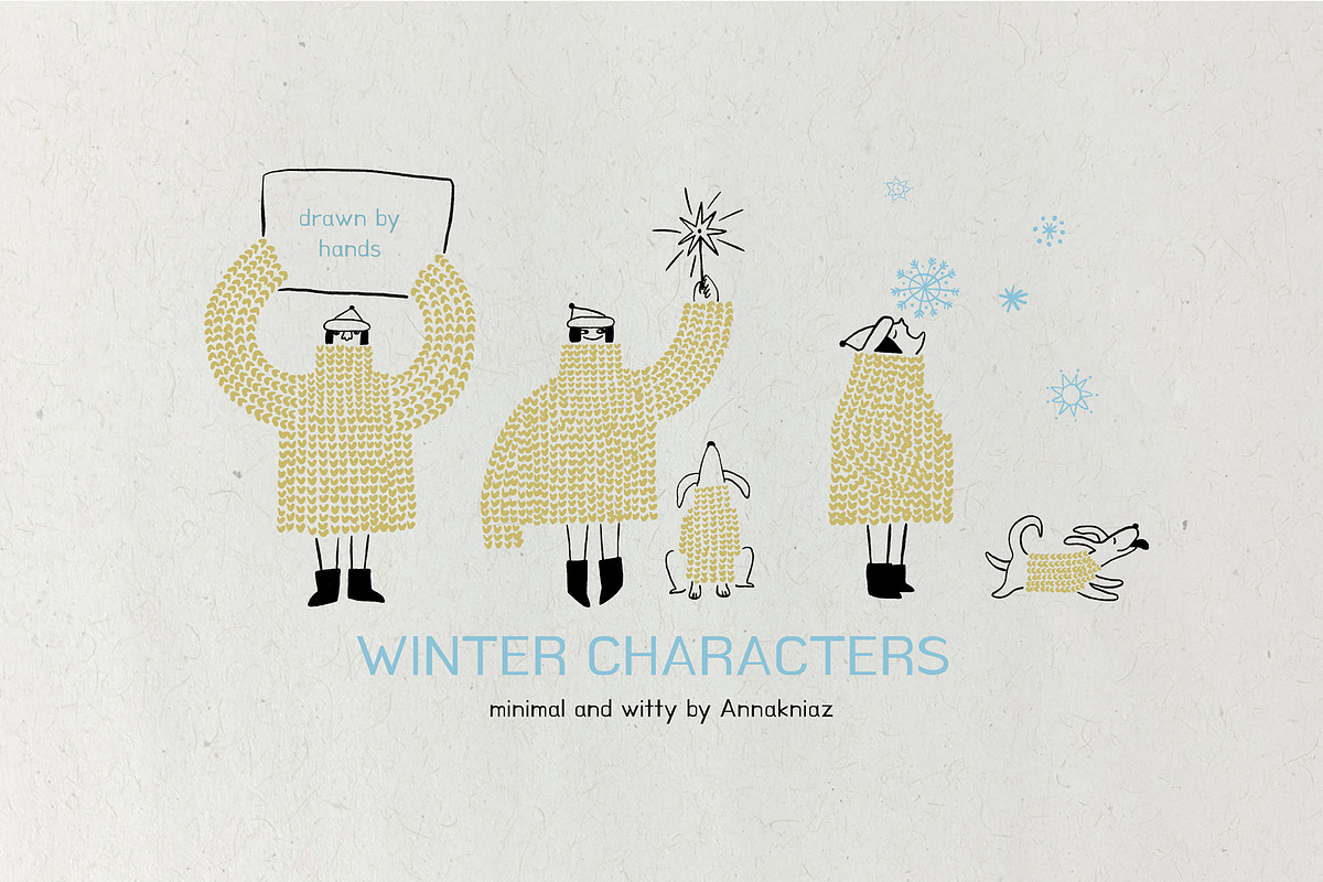 Winter Characters, a Seasonal Illustration by Annakniaz (Photo 1 of 13)
