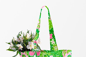 Preppy Pink And Green Floral Pattern