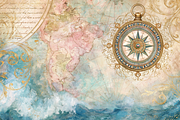 Nautical Maps Junk Journal Paper, a Background Graphic by Printable Treasure (Thumbnail 4 of 4)