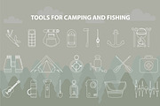 Big set for fishing and camping., an Icon by moto_cat (Thumbnail 1 of 4)