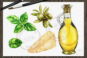 Pesto Watercolor Clip Art