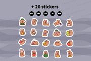 Cute Capybara and Fresh Fruits, a Seasonal Illustration by Palau (Thumbnail 12 of 12)