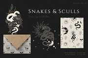 Hand Drawn Celestial Snakes & Sculls, an Animal Illustration by KirillsWorkshop (Thumbnail 1 of 10)
