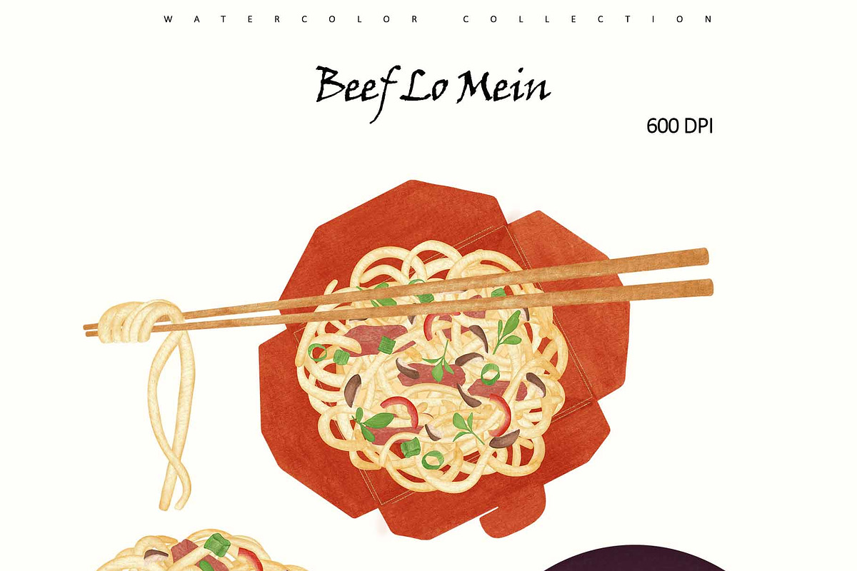Egg Noodles Watercolor Recipe Set, a Food Illustration by Sunshine Art (Photo 2 of 13)
