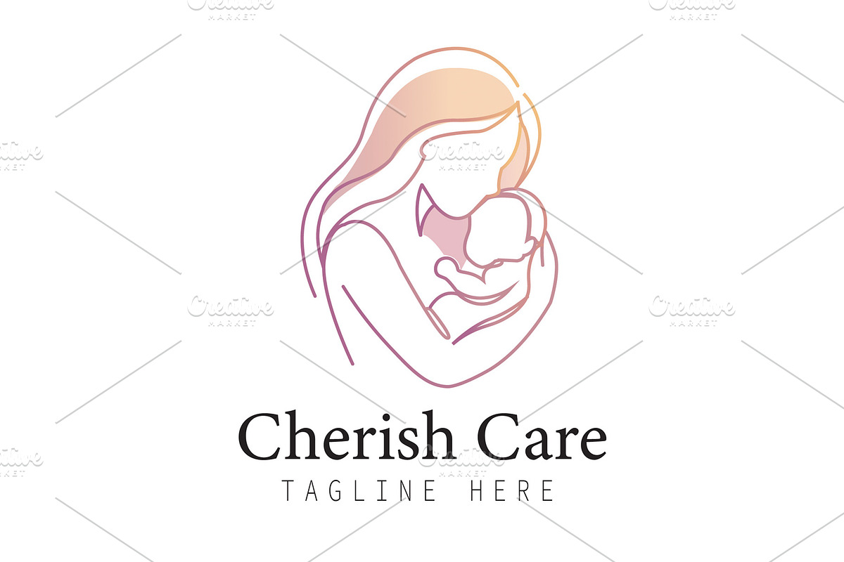 Cherish Care Mother Baby Love Logo, a Branding & Logo Template by Walldecorated