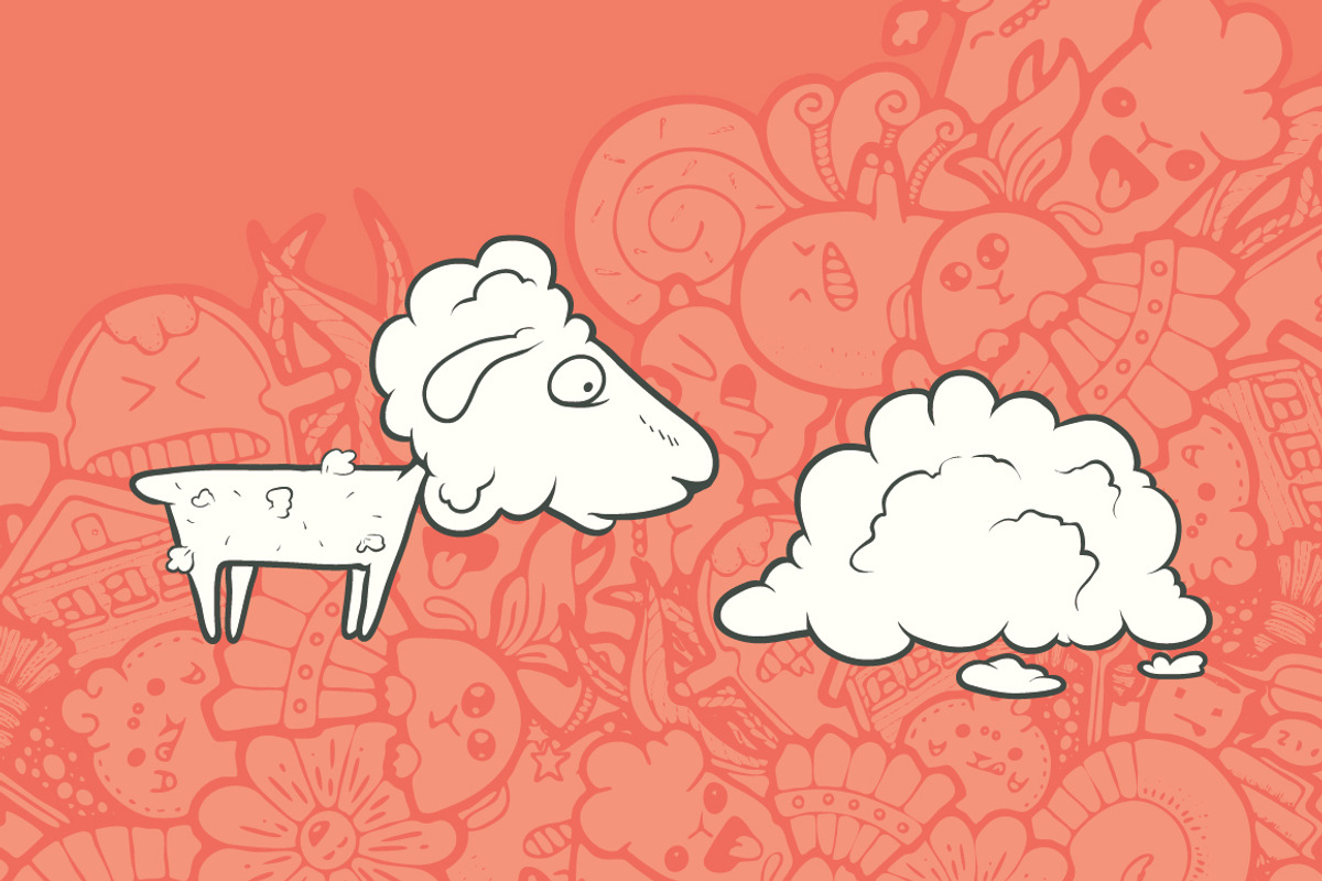 Cute Hand Drawn Sheep, an Illustration by Andrew Bzh.