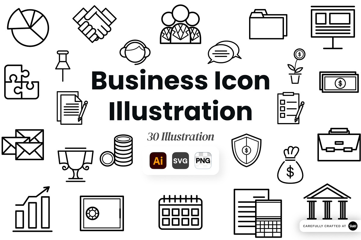 Business Icon Illustration Set, an Object Graphic by SLAB! Design (Photo 1 of 3)