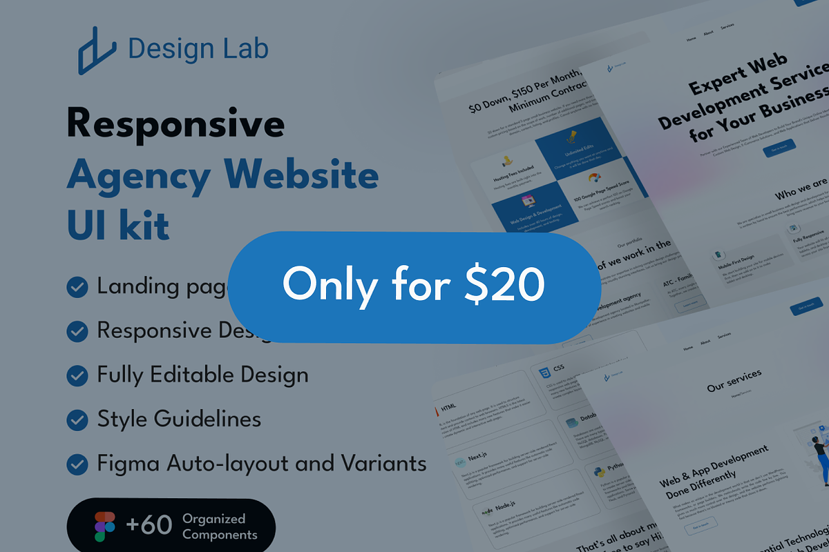 Responsive Design Lab Agency Website, an UI Kit Template by Design Lab (Photo 7 of 7)
