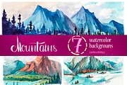 Watercolor mountains, an Illustration by Aksol (Thumbnail 1 of 5)