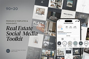 Real Estate Social Media Bundle, a Social Media Template by Glow Muse Studio (Thumbnail 1 of 10)