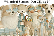 Whimsical Summer Dog Clipart, an Illustration by DreamArtGraphic (Thumbnail 1 of 8)