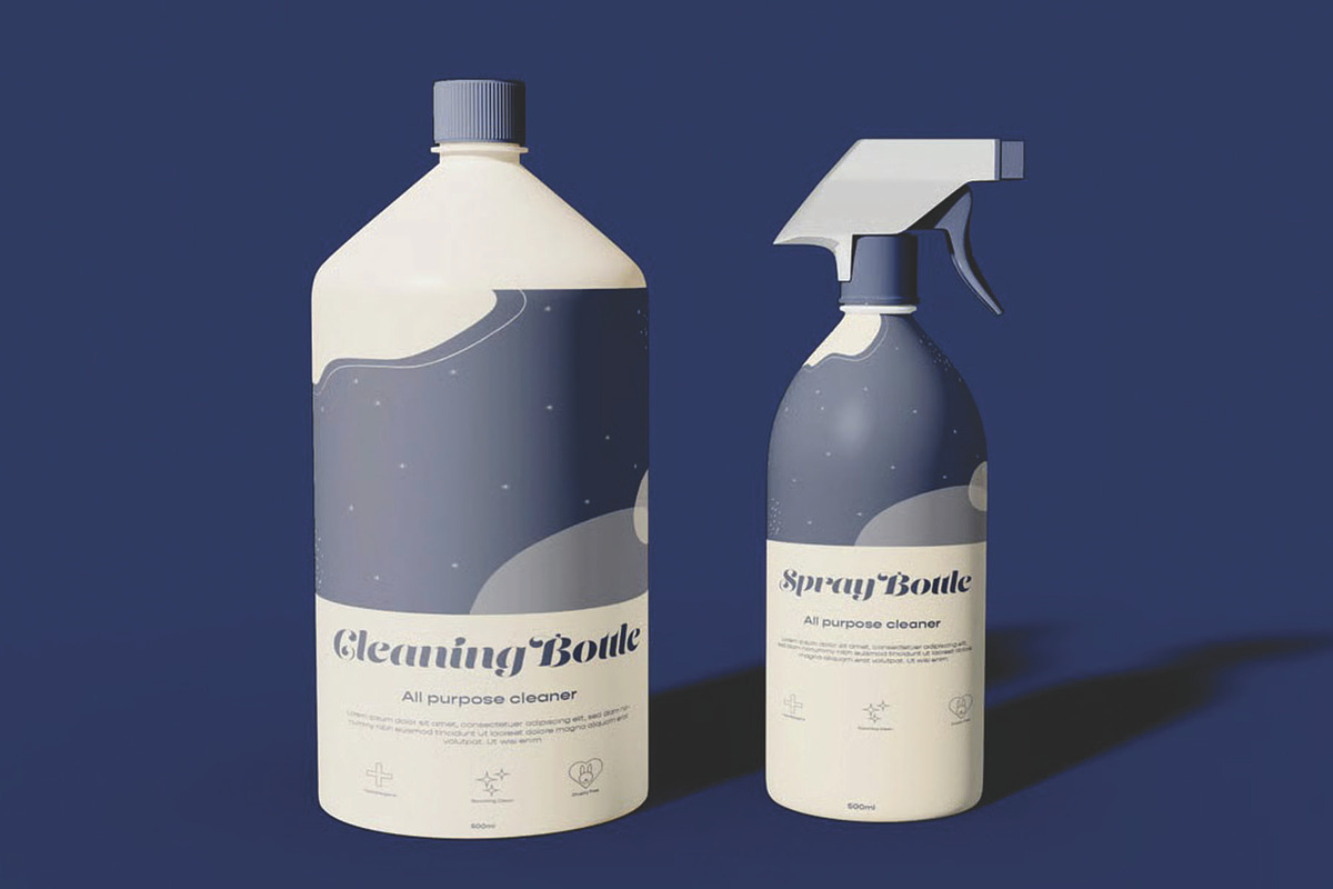 Cleaning & Spray Bottles Mockup, a Household Mockup by skybluecreative (Photo 2 of 3)