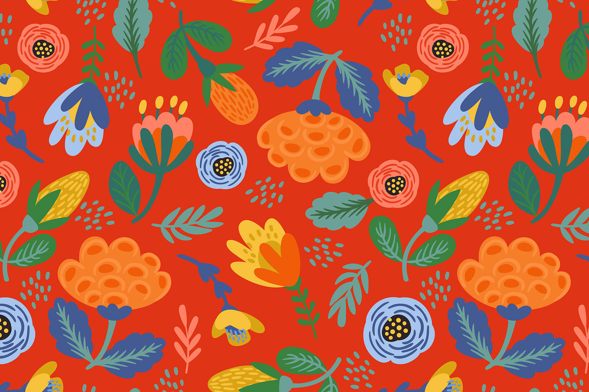 Joyful Flowers. 8 seamless patterns, a Pattern Graphic by Nadia Grapes