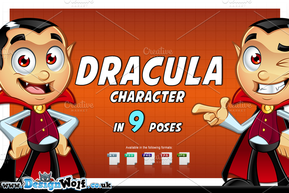 Dracula Character - In 9 Poses, a Person Illustration by DesignWolf (Photo 1 of 2)