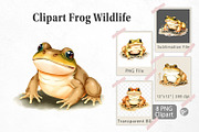 Watercolor Clipart Frog Wildlife, a Graphic by Artnoy (Thumbnail 1 of 5)