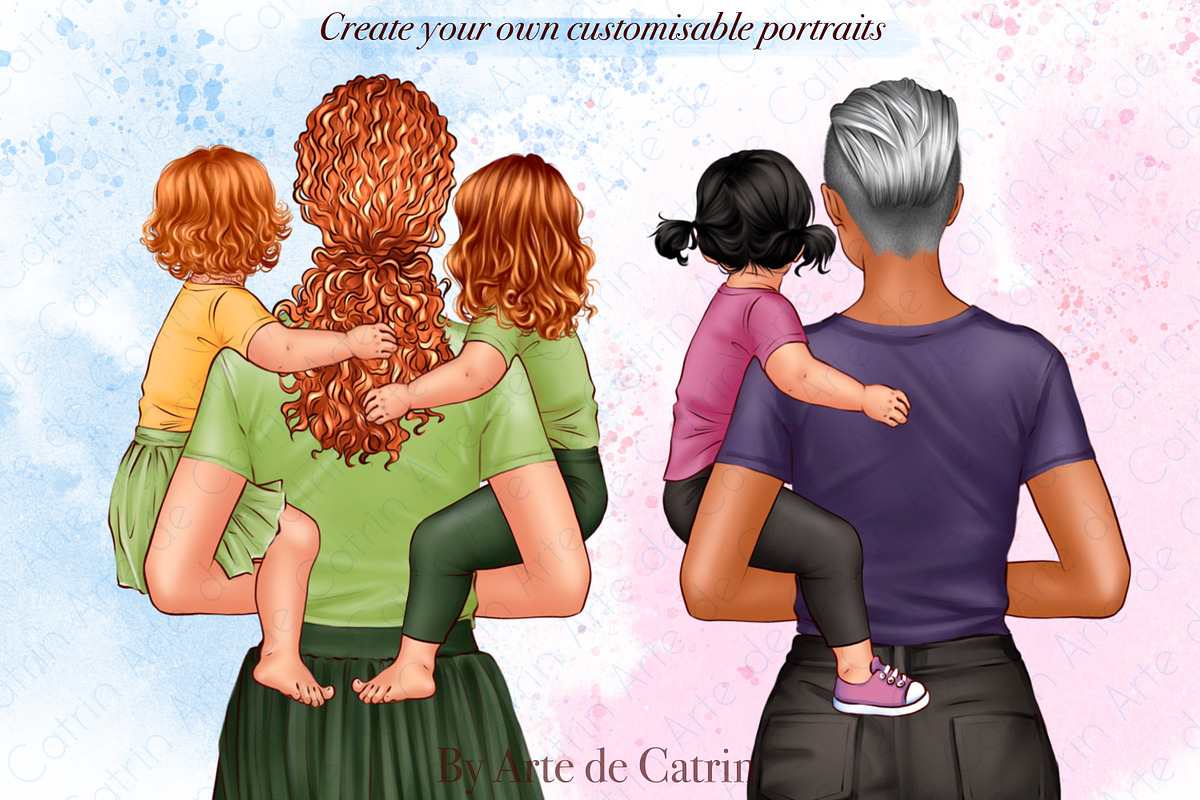 Best Mom Clipart, Mom with babies, a Person Illustration by ArtedeCatrin (Photo 5 of 10)