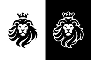 Majestic Lion Head Crown Logo, a Branding & Logo Template by Signatoro