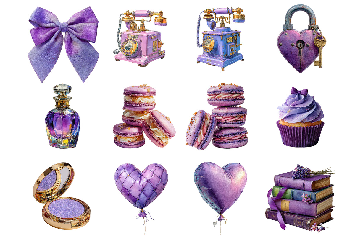 Purple Aesthetic Clipart, an Illustration by DreamArtGraphic (Photo 4 of 4)