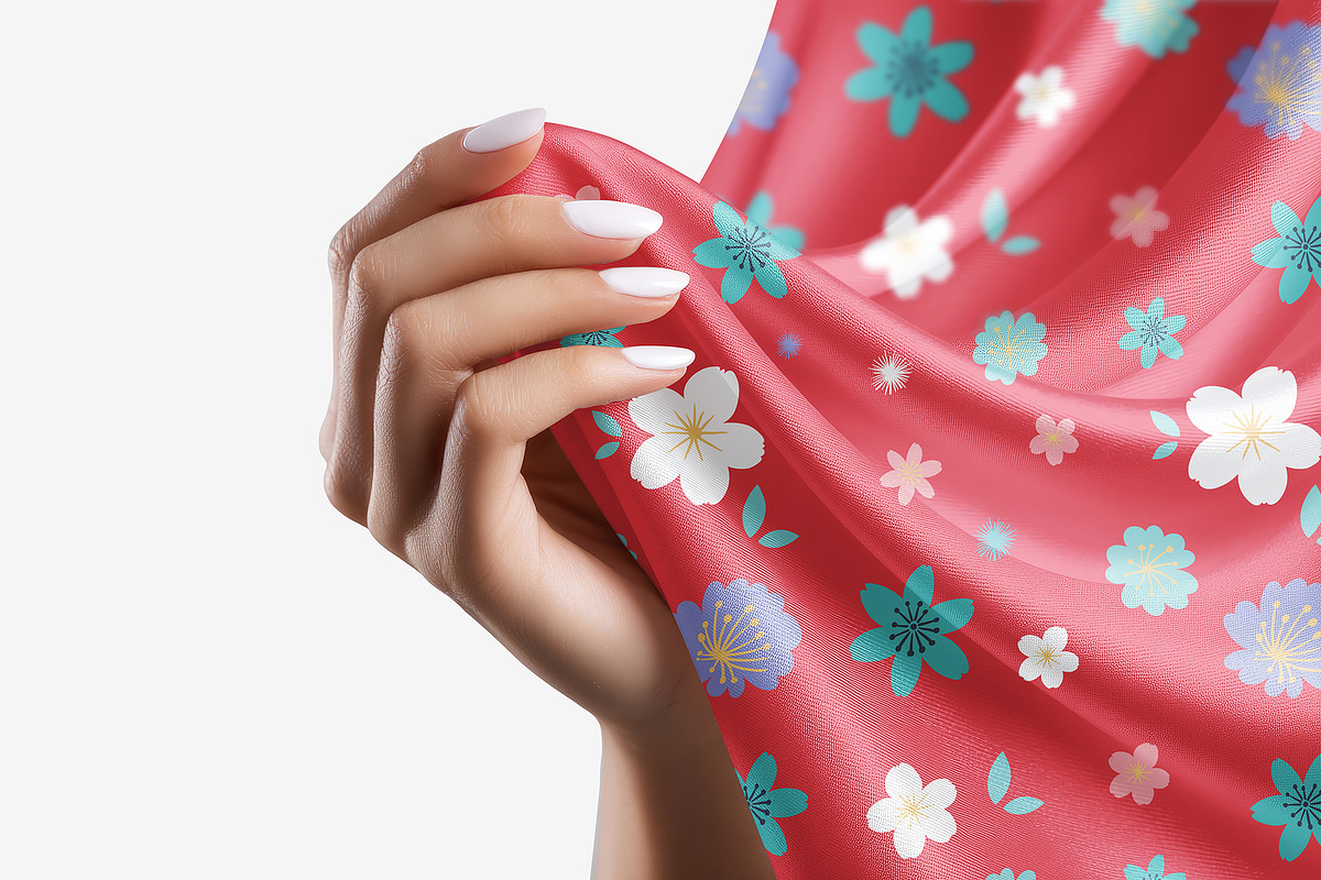 Fabric Mockup with Female Hand, a Household Mockup by GraphicVil (Photo 4 of 9)