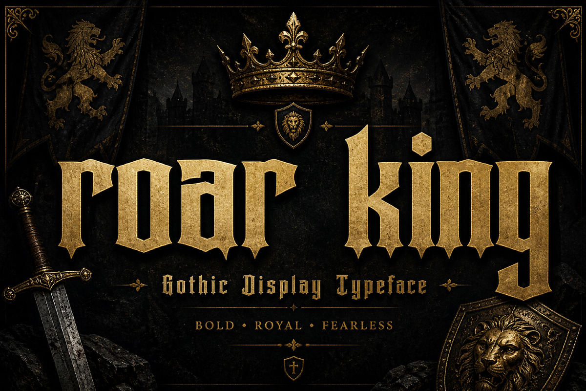 Roar King – Bold Gothic Display Font, a Blackletter Font by Wow Magic (Photo 3 of 4)