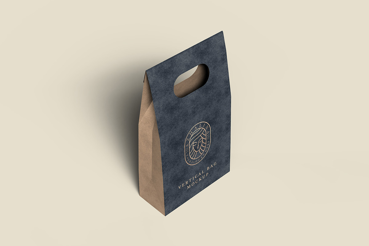 Kraft Paper Vertical Bag Mockup, a Packaging Mockup by Illusiongraphic (Photo 9 of 22)