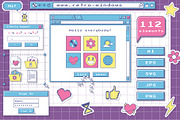 Retro windows user interface icon set | Creative Market