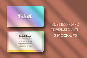 Business card Template & 3 Mock-up