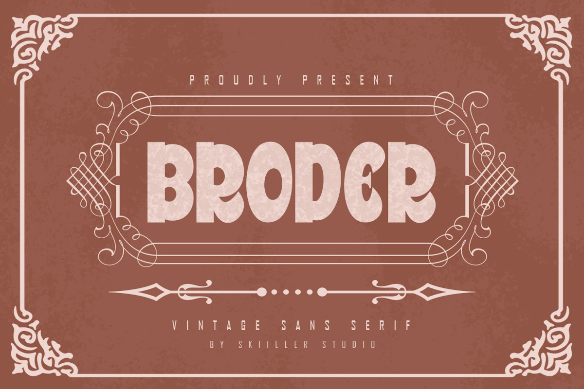 Broder - Vintage sans serif, a Sans Serif Font by skiiller studio (Photo 1 of 8)