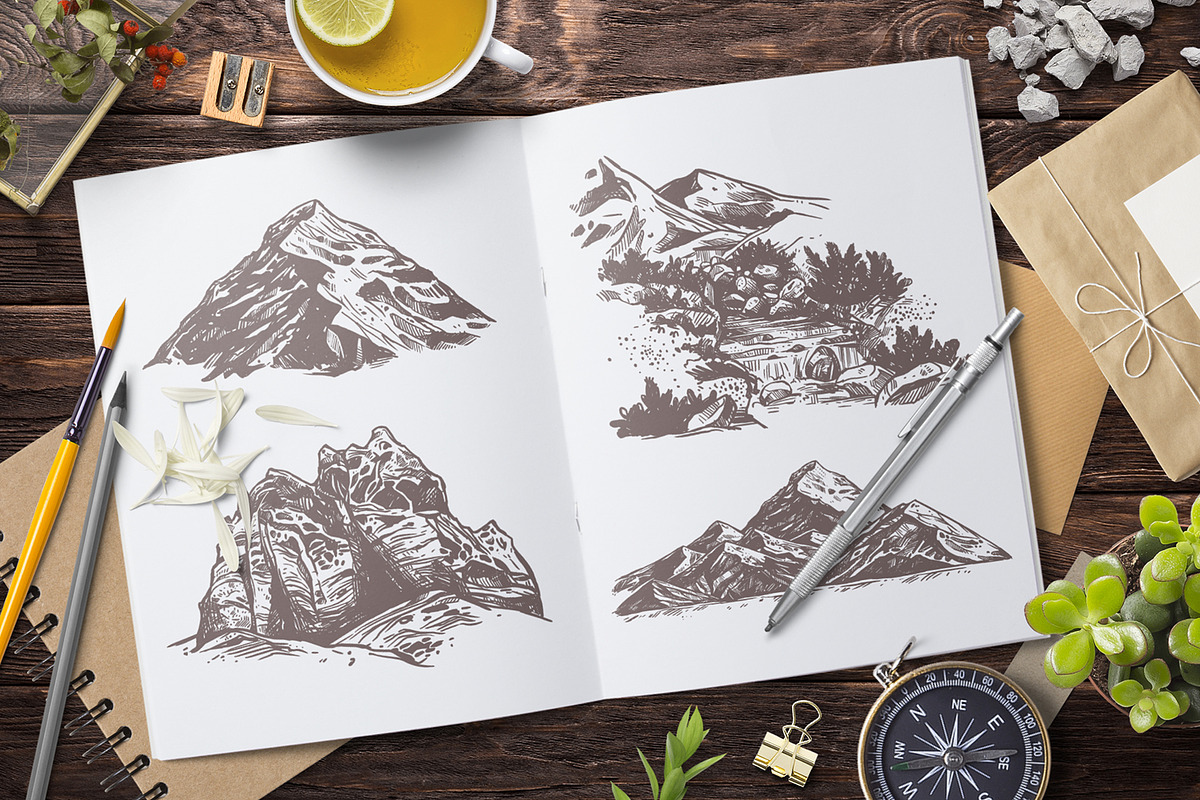 Mountains & Adventure. Sketches art, an Illustration by alexrockheart (Photo 4 of 9)