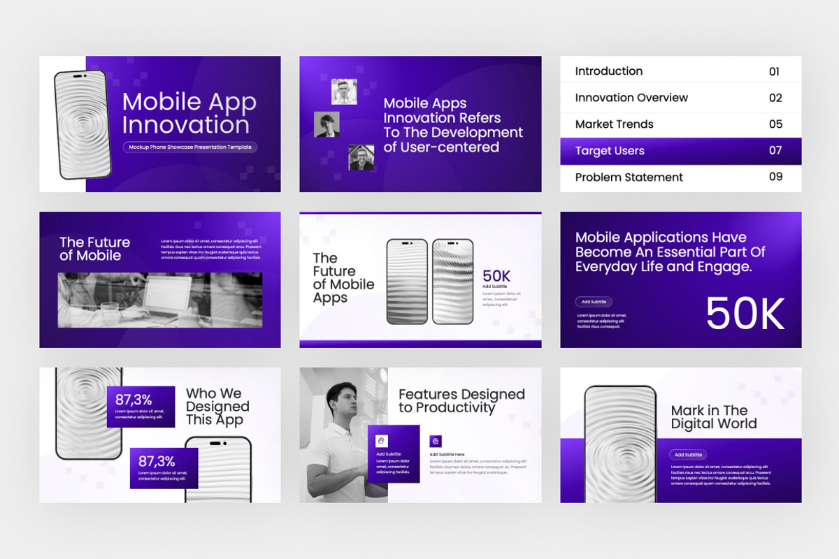 Mobile App Innovation PowerPoint, a Presentation Template by Loin Studio (Photo 3 of 4)