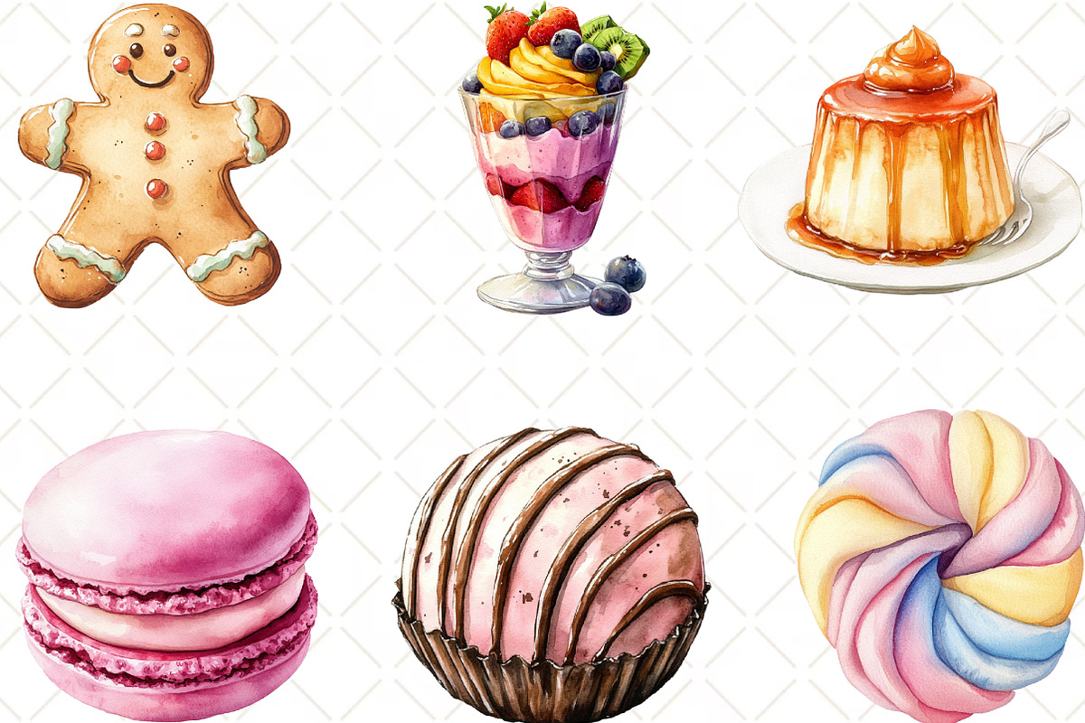 Watercolor Pastel Sweets Clipart, an Illustration by Black Bird Studio (Photo 5 of 6)