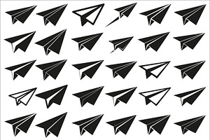 Simple black airplane icon symbol, an Illustration by Amazin_art