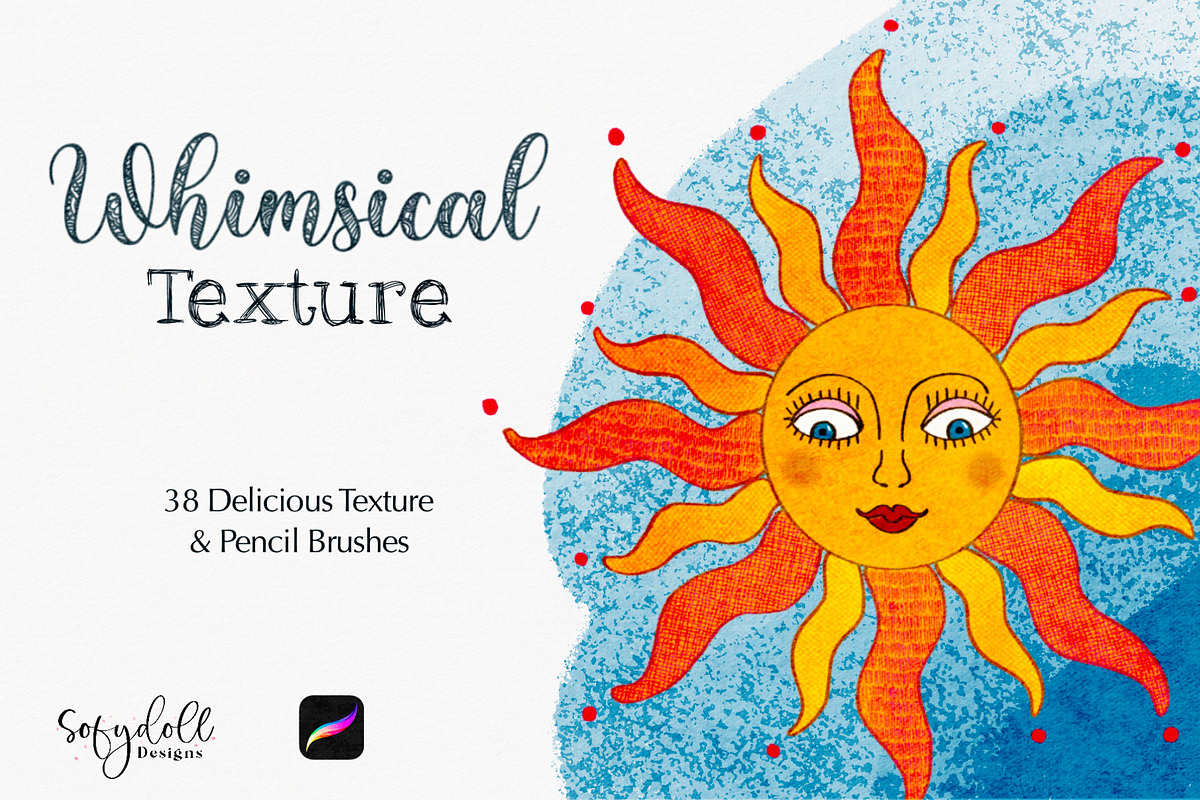 Whimsical Texture for Procreate, a Brush Add-On by Sofydoll Designs (Photo 1 of 7)