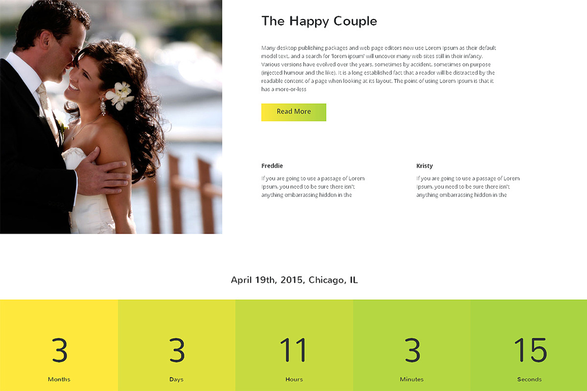 Freddie And Kristy One Page Theme, a Landing Page Template by IceTemplates (Photo 2 of 3)