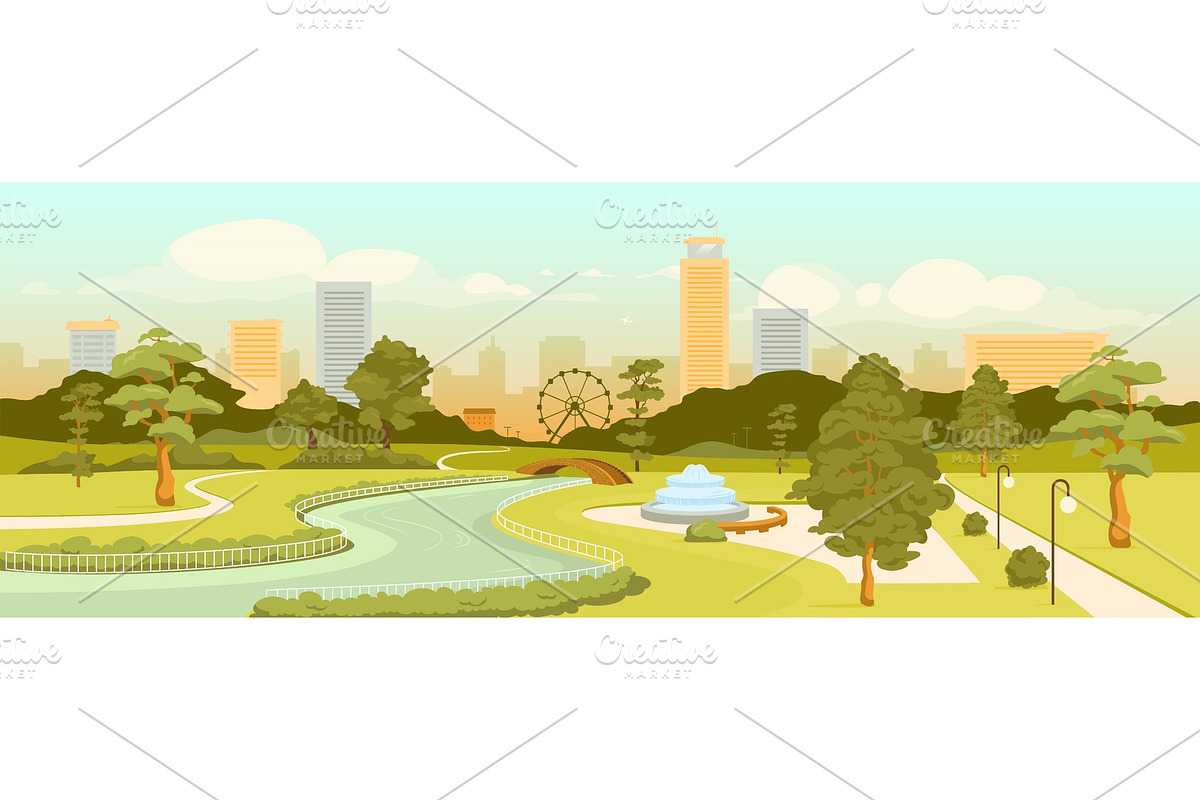Urban park flat vector illustration, a Person Illustration by IMG visuals characters
