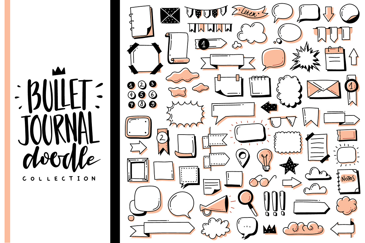 Bullet journal doodle set, an Outline Icon by Vectorcreator (Photo 3 of 5)