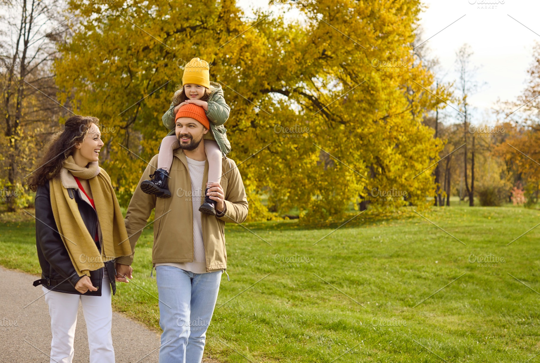 Family Walking Daughter on Shoulders, a Person Photo by StudioRomantic