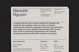 Figma UX/UI Resume CV Template