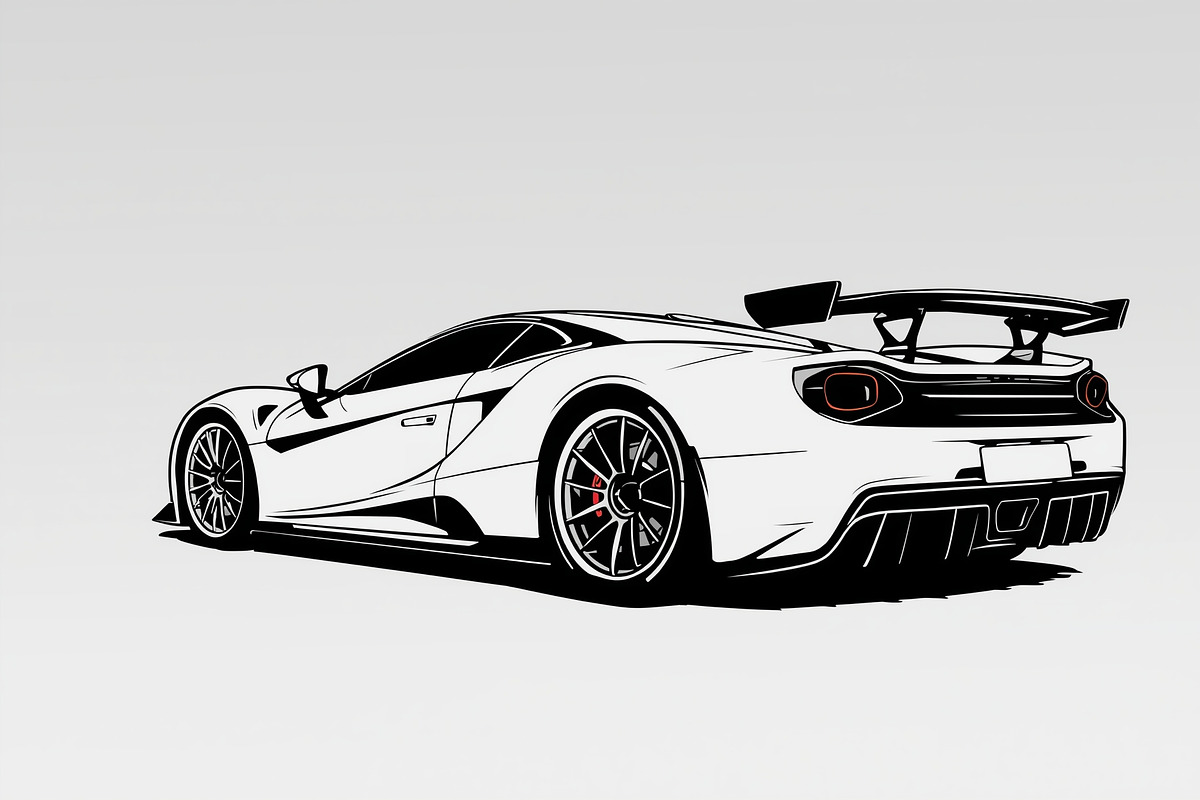 Modern Sports Car Design, an Illustration by hafijul (Photo 8 of 9)