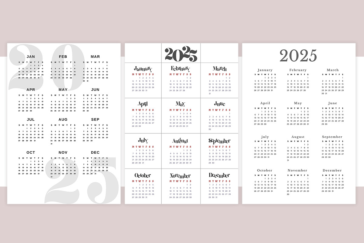 Yearly Calendar Template 2025, a Stationery Template by DesignByStore (Photo 4 of 6)