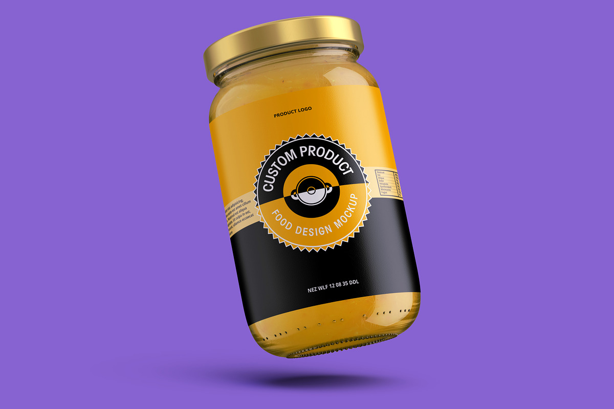 Pickle Sauce Honey Glass Jar Mockup, a Cups & Container Mockup by Digitalphaser (Photo 7 of 8)
