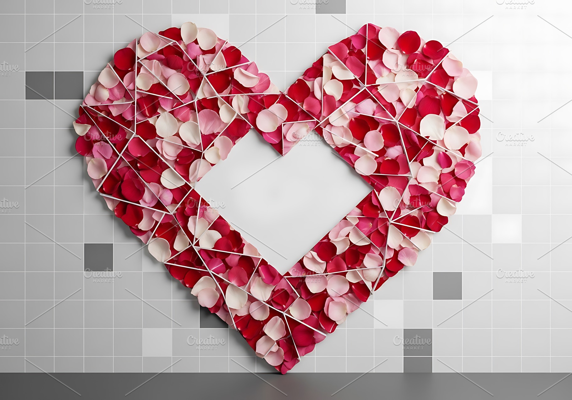 A heartshaped collage made of red an, an Arts & Entertainment Photo by Artonix